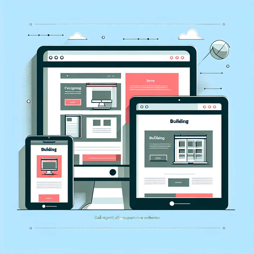 Ilustração de um computador e um tablet mostrando diferentes designs de sites responsivos.