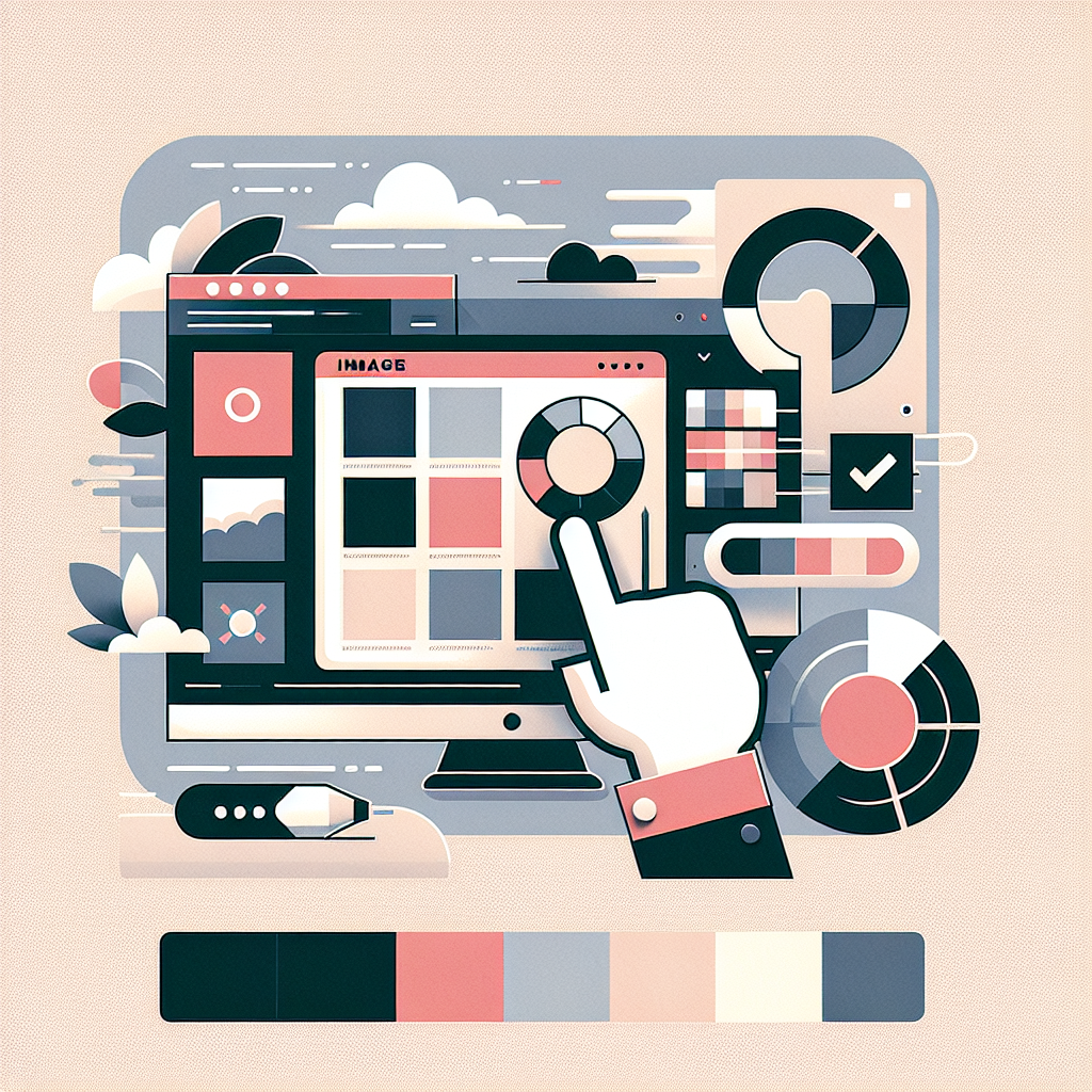 Ilustração sobre a escolha de imagens para sites.